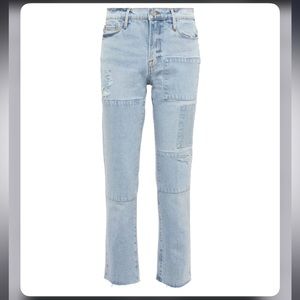 Frame patchwork straight leg jeans size 29 NWT